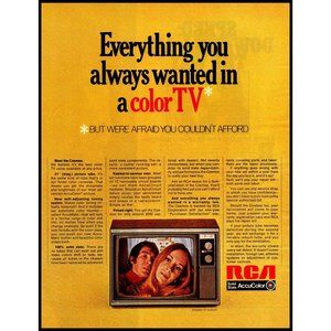 1971 RCA Accucolor TV Television Vintage Print Ad 70s High Tech Wall Art Photo